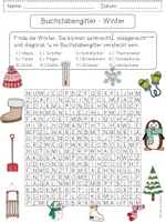 Vorschau - Arbeitsblätter - Buchstabengitter WINTER Suchsel 2fach differenziert #edukiknaller2021 - Seite 1