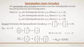 Vorschau - Präsentationen/Tafelbilder - Tafelbilder - Spurpunkte von Geraden - Seite 1