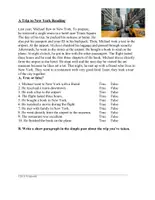 Vista previa - Hojas de trabajo - English Past Tense Worksheet & Reading: Trip /Airport - página 1