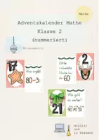 Vorschau - Aufgabenkarten - Adventskalender Mathe Klasse 2 (nummeriert, 28 Karten) - Deckblatt