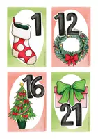 Vorschau - Aufgabenkarten - Adventskalender Mathe Klasse 2 (nummeriert, 28 Karten) - Seite 1