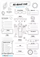 Vorschau - Arbeitsblätter - Steckbrief: All about me (Englisch) - für Jungs - Seite 1