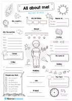 Vorschau - Arbeitsblätter - Steckbrief: All about me (Englisch) - für Jungs - Seite 2
