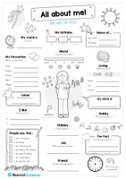 Vorschau - Arbeitsblätter - Steckbrief: All about me (Englisch) - für Mädchen - Seite 1