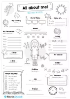 Vorschau - Arbeitsblätter - Steckbrief: All about me (Englisch) - für Mädchen - Seite 2