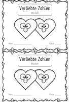 Vorschau - Arbeitsblätter - Verliebte Zahlen - Miniheft für die 1. Klasse (inkl. Tafelmaterial) #edukiknaller2021 - Deckblatt