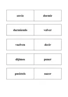 Vorschau - Spiele - Spiel Domino Verbformen (Präsens, Gerund, Indefinido, Imperativ) mit Lösung - Seite 1