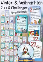 Vorschau - Spiele - 24 +8 Challenges für Winter und Weihnachten / Adventskalender - Deckblatt