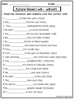 Vista previa - Hojas de trabajo - Future Tense worksheets - página 2