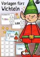 Vorschau - Mal- und Bastelvorlagen - Vorlagen fürs Wichteln - GRATIS - Deckblatt