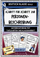 Vorschau - Unterrichtsreihen - Materialpaket Personenbeschreibung - 4 Einzelmaterialien in einem Paket, Deutsch Aufsatztraining - Seite 1