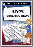 Vorschau - Arbeitsblätter - Flipbook Personenbeschreibung - Gedächtnisstütze und Differenzierung, Aufsatz Grundschule - Deckblatt