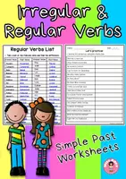 Vista previa - Hojas de trabajo - Verbos regulares e irregulares / Simple Past - Portada