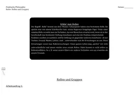 Vorschau - Arbeitsblätter - Spielen wir nur Theater? - Die Soziale Rolle - Deckblatt