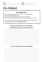 Vorschau - Arbeitsblätter - Schicksal vs freier Wille - Diskussion - Deckblatt