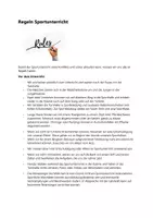 Vorschau - Merkblätter - Regeln Sportunterricht - Deckblatt