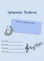 Aperçu - Feuilles d'exercices - Johannes Brahms - Feuille de travail anglais - Page de couverture
