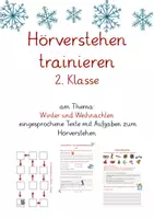 Vorschau - Arbeitsblätter - Hörverstehen Winter/Weihnachten Klasse 2 - Deckblatt