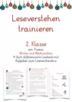 Vorschau - Arbeitsblätter - Leseverstehen trainieren am Thema Winter/Weihnachten - Deckblatt