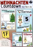 Vista previa - Manualidades / Dibujos para colorear - Weihnachten / Weihnachtsferien - Post-It Countdown - Portada
