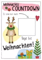 Vista previa - Manualidades / Dibujos para colorear - Weihnachten / Weihnachtsferien - Post-It Countdown - página 1