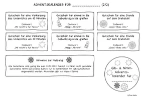 Vorschau - Anderer Materialtyp - Adventskalender Nimm & Gib für die Oberstufe Last-Minute - Seite 2