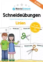 Vorschau - Arbeitsblätter - 10 Schneideübungen (Fokus: Linien) - Deckblatt