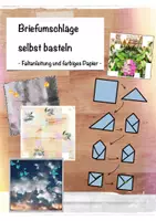 Vorschau - Mal- und Bastelvorlagen - Briefumschlag selbst basteln falten Motivpapier - Deckblatt