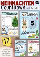 Vorschau - Mal- und Bastelvorlagen - Weihnachten / Weihnachtsferien - Post-It Countdown - Deckblatt