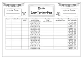 Vorschau - Arbeitsblätter - Unser Lese-Tandem-Pass (ein Lese-Pass zum Trainieren der Leseflüssigkeit) - Seite 3