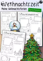 Vorschau - Mal- und Bastelvorlagen - Weihnachtszeit / Weihnachtsferien - in Sketchnotes - Deckblatt
