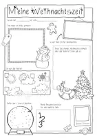Vorschau - Mal- und Bastelvorlagen - Weihnachtszeit / Weihnachtsferien - in Sketchnotes - Seite 1