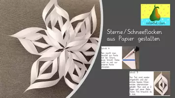 Vorschau - Mal- und Bastelvorlagen - Papiersterne/ Schneeflocken aus Papier gestalten - Deckblatt