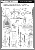 Vorschau - Arbeitsblätter - Instrumentenfamilien - Ausmalbilder - Seite 1
