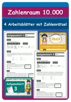 Vorschau - Arbeitsblätter - Zahlenraum 10.000 Arbeitsblätter (Zahlenraumerweiterung) - Deckblatt