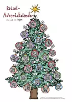 Vorschau - Spiele - Adventskalender mit 24 Logikrätseln und Bastelvorlagen - Deckblatt