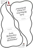 Vorschau - Mal- und Bastelvorlagen - Wichtelkarte basteln Neujahrskarte Weihnachtskarte - Seite 3