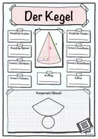 Vorschau - Stundenentwürfe - Geometrische Körper - Steckbrief Kegel - Mathe - Geometrie - Differenziert - Deckblatt
