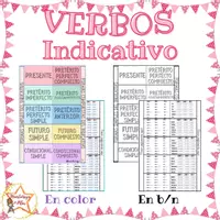 Vista previa - Tarjetas / Manipulativos - Tiempos verbales indicativo - Portada