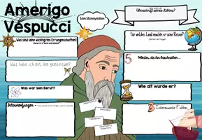 Vorschau - Unterrichtsreihen - Steckbrief Entdecker - Amerigo Vespucci | & Schreiben + Malen - Seite 1