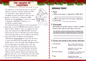Vorschau - Aufgabenkarten - Christmas - Reading Task Cards (inkl. Lösungen und Vokabelliste) - Seite 1