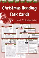 Vorschau - Aufgabenkarten - Christmas - Reading Task Cards (inkl. Lösungen und Vokabelliste) - Deckblatt