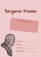 Aperçu - Feuilles d'exercices - Benjamin Franklin - Feuille de travail anglais - Page de couverture