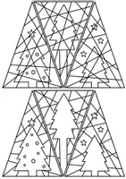 Vorschau - Mal- und Bastelvorlagen - Kooperativer Tannenbaum - Muster: Weihnachtsbaum Mosaic - Seite 1