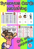 Vista previa - Juegos / Gamificación - Synonyms Matching Cards Activities - Portada