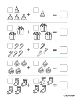 Vista previa - Tarjetas / Manipulativos - Christmas Numbers Addition Worksheet - página 2