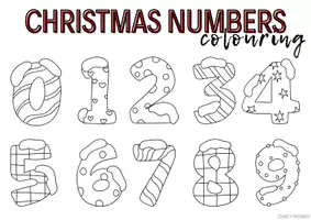 Vista previa - Decoración del aula - Christmas Numbers Complete Set - página 1