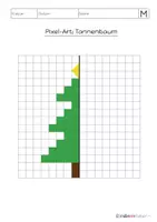 Vorschau - Arbeitsblätter - Mathe: Geometrie Achsensymmetrie - Pixelart - Weihnachten - Seite 1