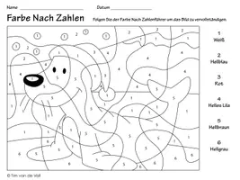 Vorschau - Arbeitsblätter - Farbe nach Zahlen - Weihnachten Seehund - Seite 2