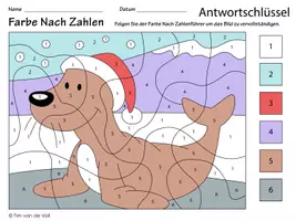 Vorschau - Arbeitsblätter - Farbe nach Zahlen - Weihnachten Seehund - Seite 3